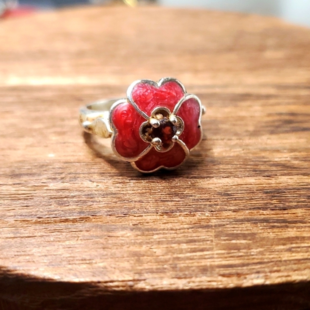 R206 size 8‎ stunning floral ring vintage thailand